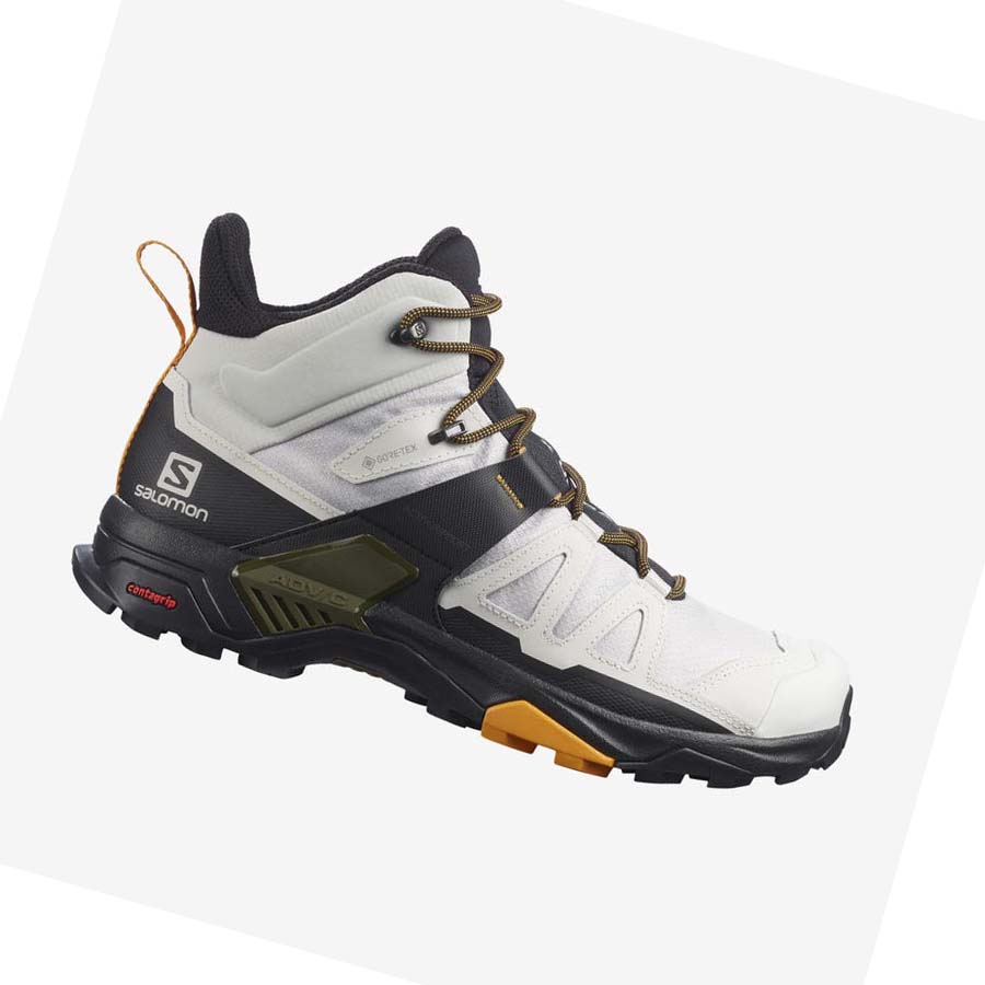 Salomon X ULTRA 4 MID GORE-TEX Túracipő Férfi Fehér Fekete | HU 2082NWY